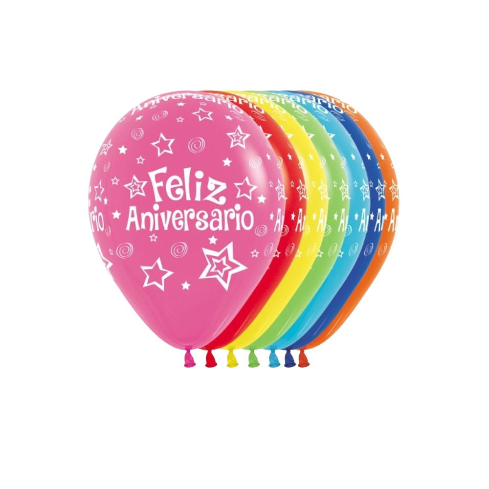 GLOBO INFINITY R12X100 FELIZ ANIVERSARIO