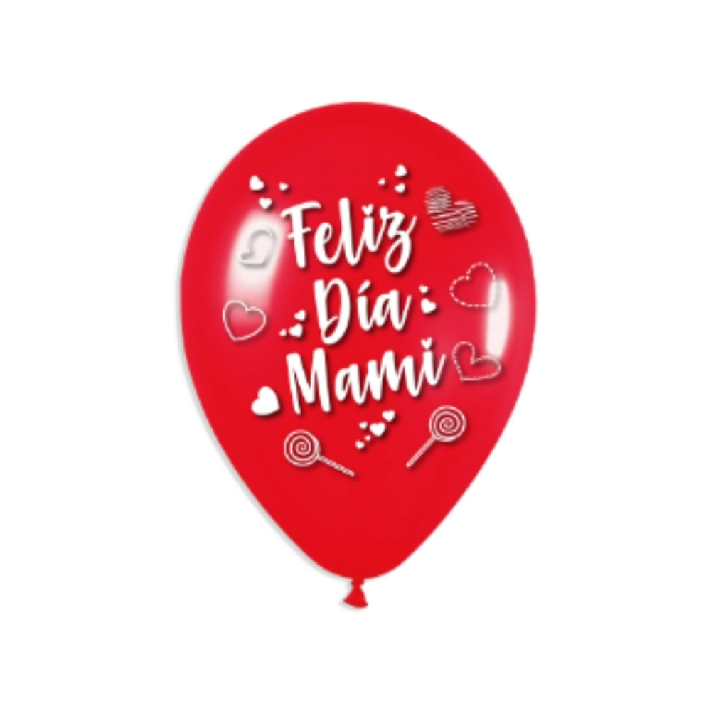 GLOBO R12X20 MAMA  ROJA/BLANCO