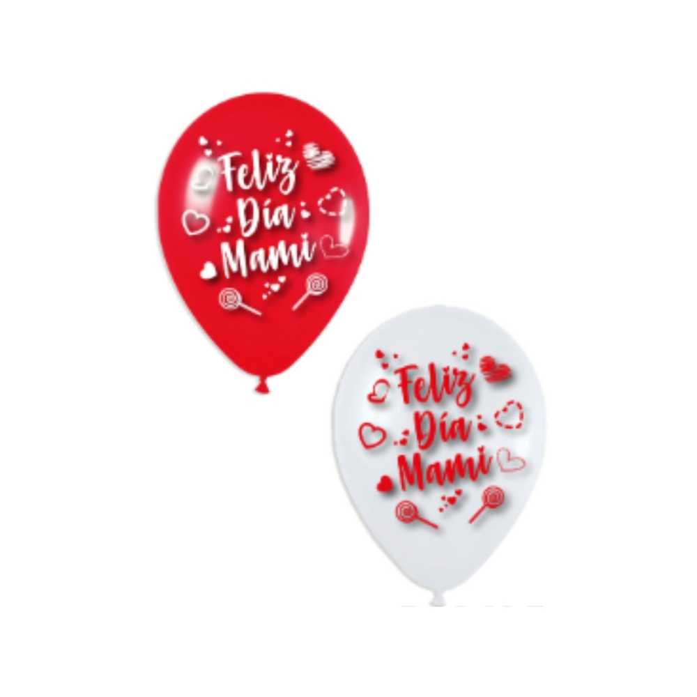 GLOBO R12X50 MAMA  ROJA/BLANCA X50