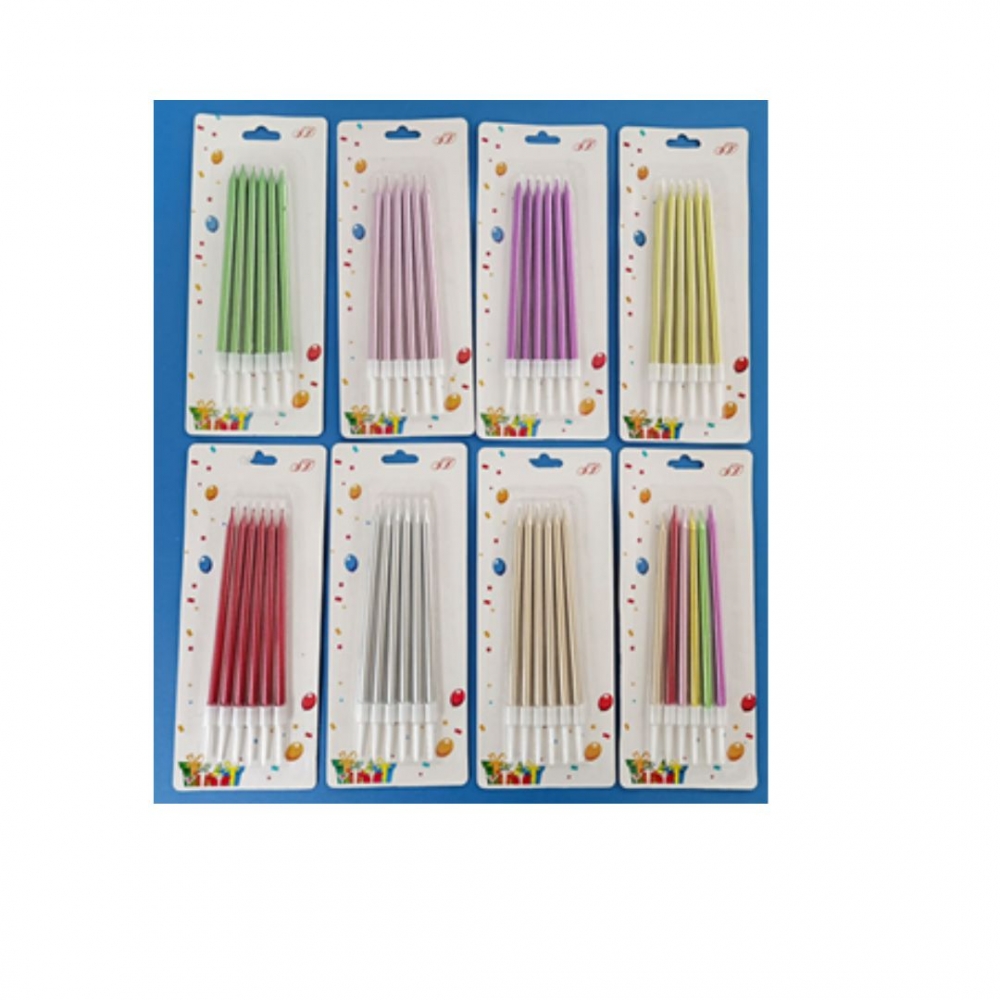 VELA PALITO METALIZADA X 6