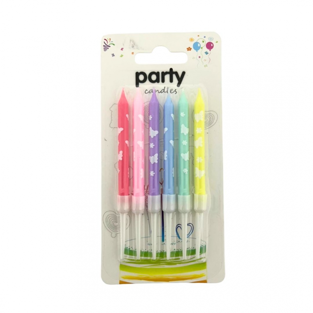 VELA PALITO MARIPOSAS X 6