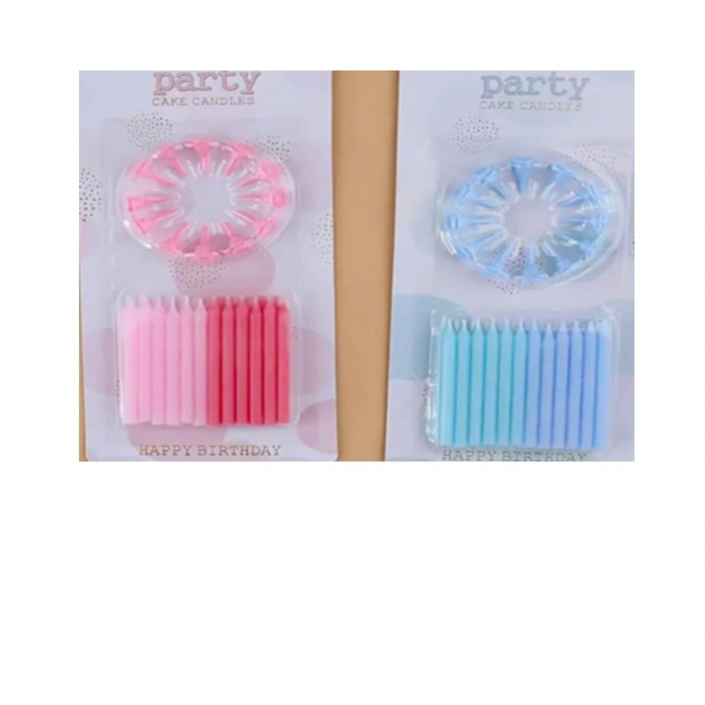 VELA PALITO + SOPORTE PASTEL X 12