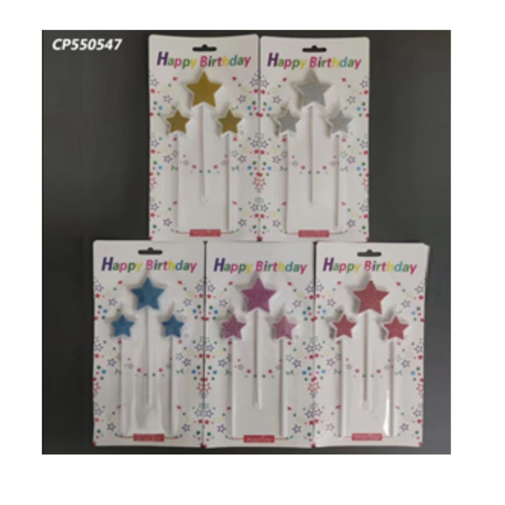 VELA PALITO ESTRELLA ESCARCHADA X 3