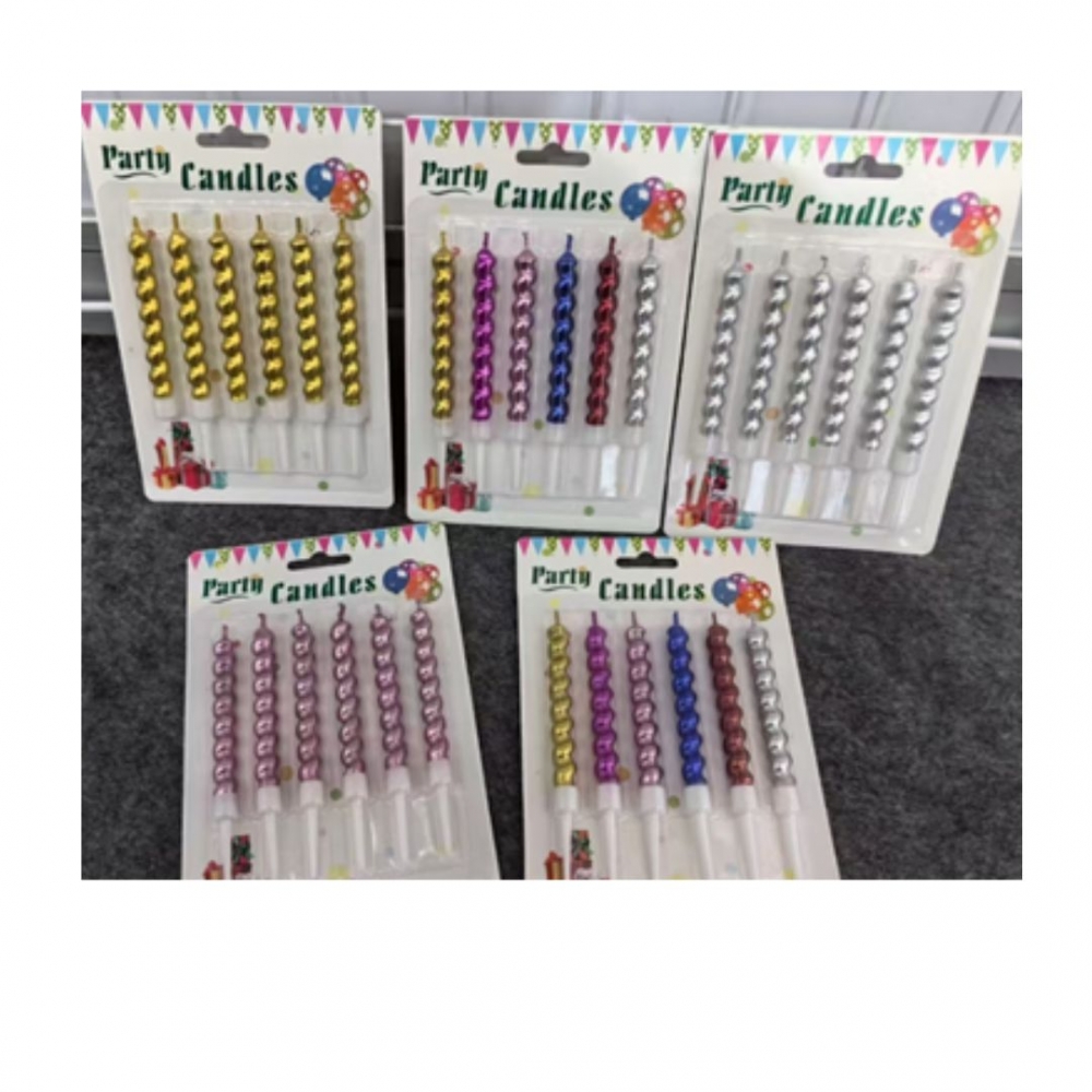 VELA ENTORCHADA CROMADA X 6