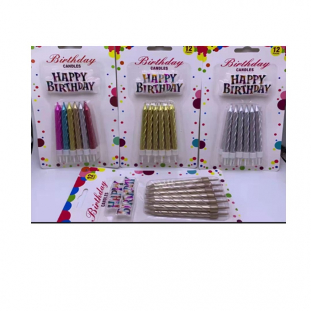 VELA PALITO ENTORCHADA CON MINI TOPPER X 12