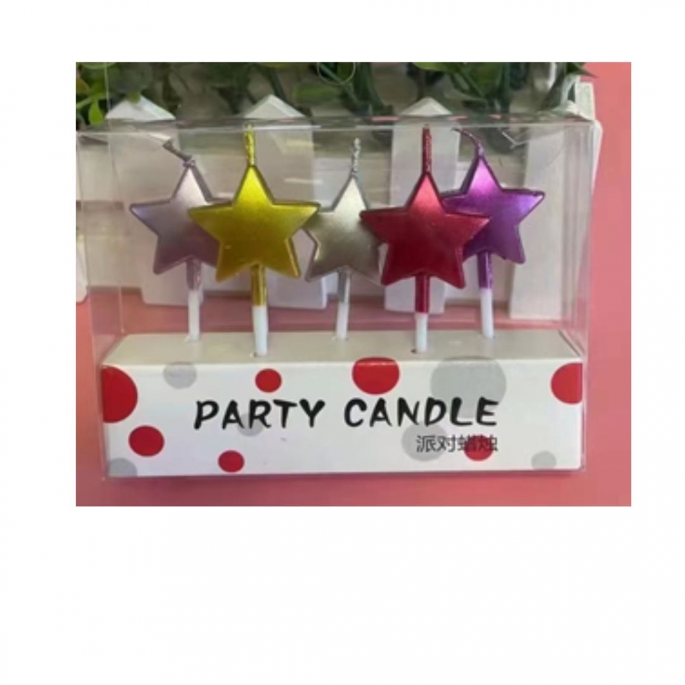 VELA ESTRELA CROMADA X 5