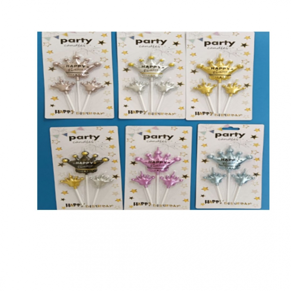 VELA GLOBO CORONA CROMADA X 3