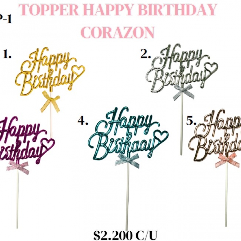 TOPPER HAPPY BIRTHDAY CORAZON