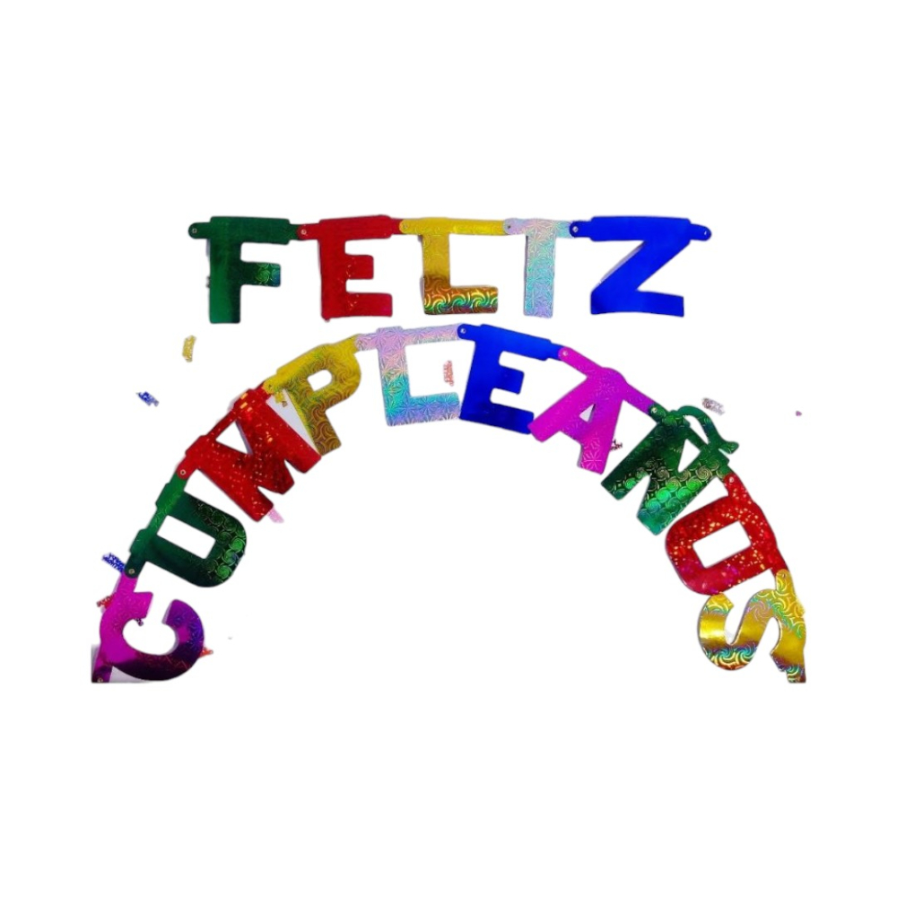 GUIRNALDA HOLOGRAMA FELIZ CUMPLEANOS