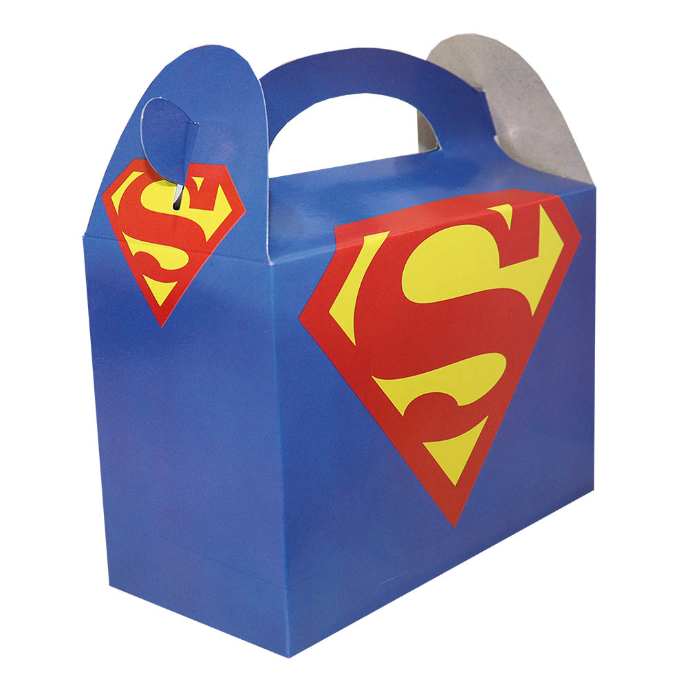 CAJA TEMATICA X 6 SUPERMAN ESCUDO 