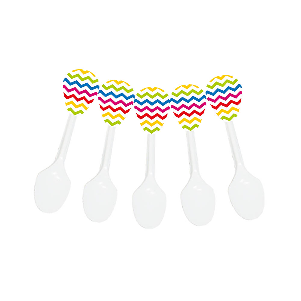 CUBIERTO TEMATICO X 20 CHEVRON MULTICOLOR