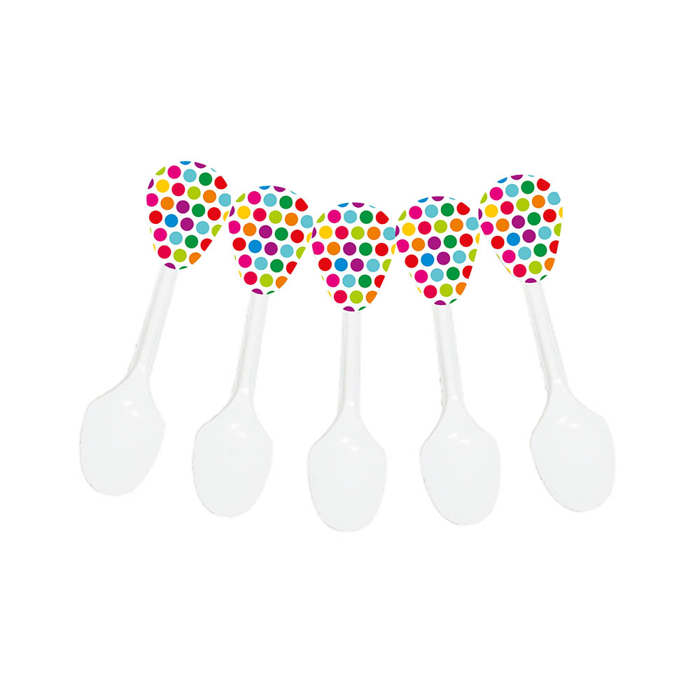 CUBIERTO TEMATICO X 20 POLKA F-BCO-MULTICOLOR