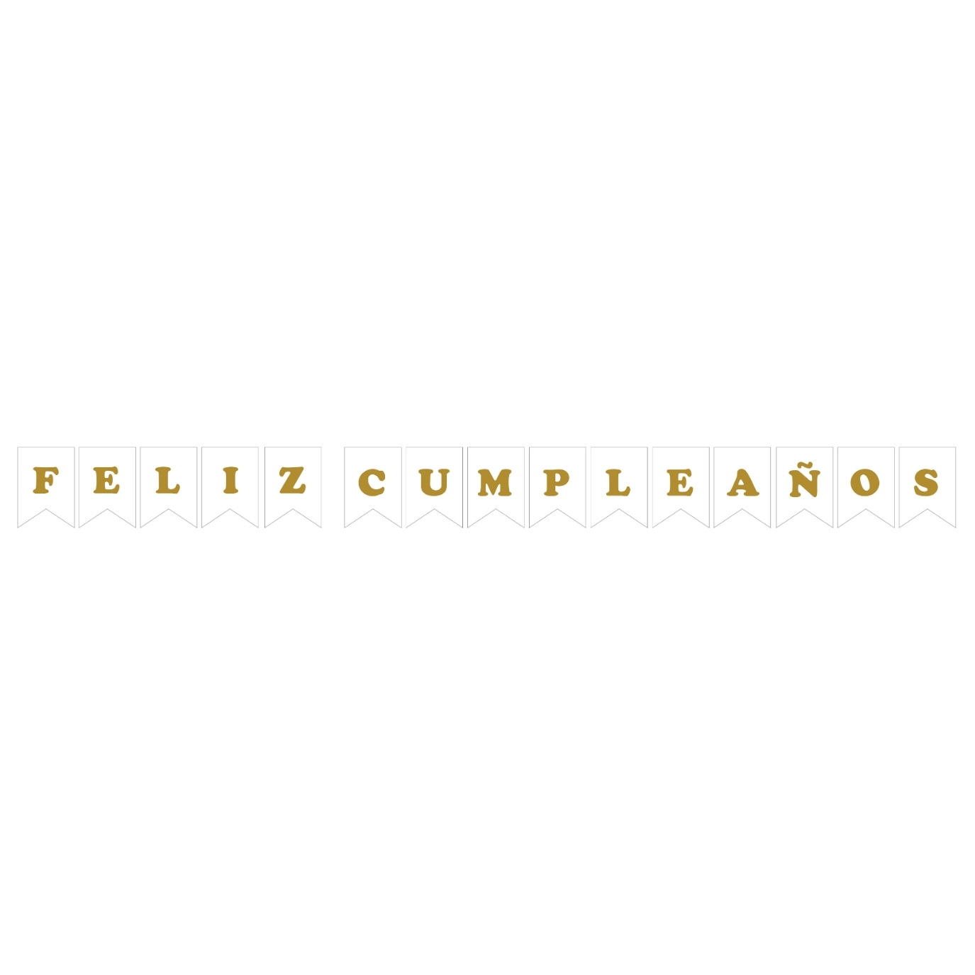 GUIRNALDA ESPEJO PEQ FELIZ CUMPLEANOS BLANCO - DORADO