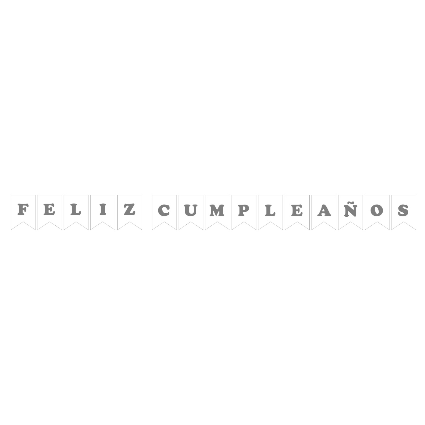 GUIRNALDA ESPEJO PEQ FELIZ CUMPLEANOS BLANCO - PLATA