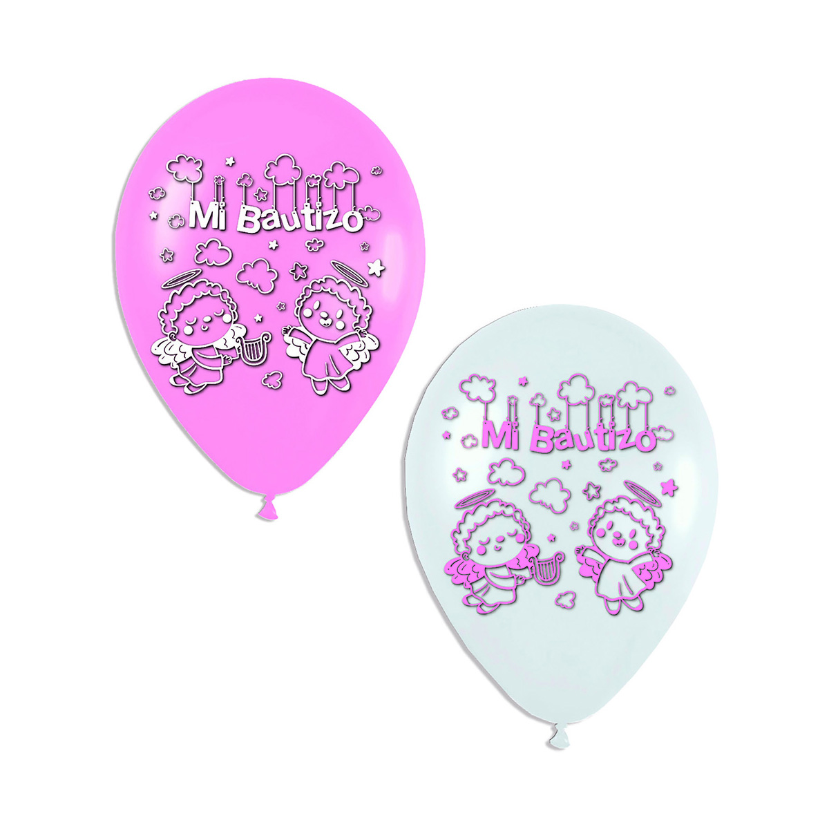 GLOBO MOTIVO TEMATICO BAUTIZO ROSA ANGEL