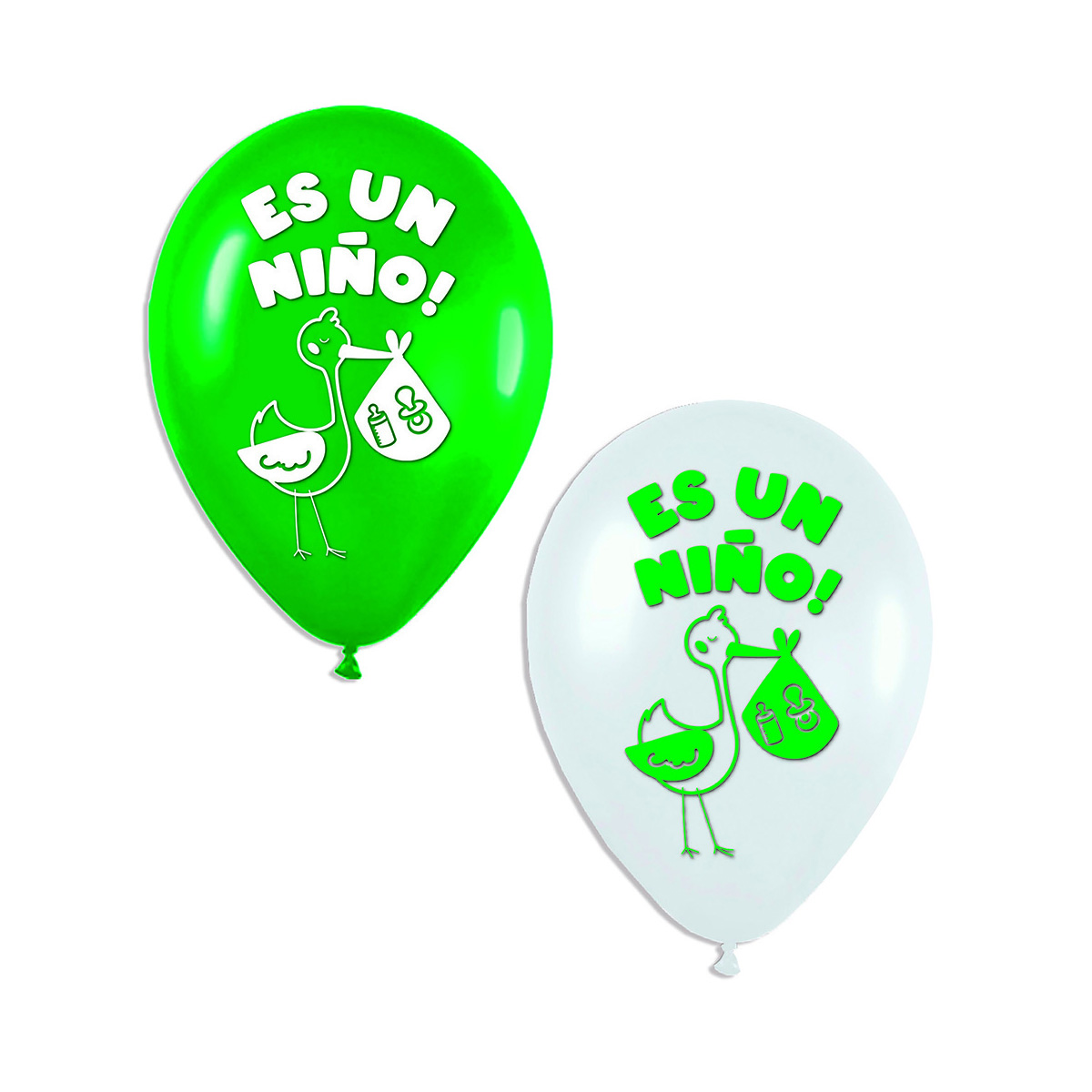 GLOBO MOTIVO TEMATICO SHOWER CIGUEÑA VERDE