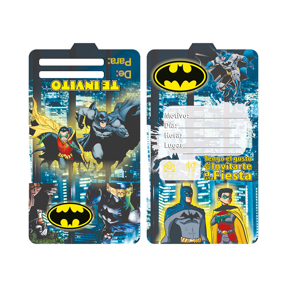 TARJETA INFANTIL X 12 BATMAN 