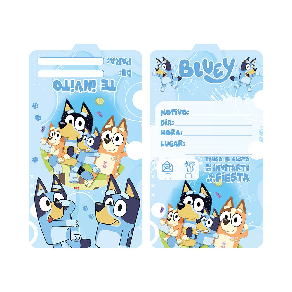 TARJETA INFANTIL X 12 BLUEY 