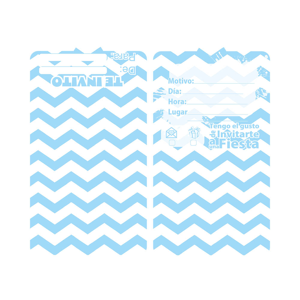 TARJETA TEMATICO X 12 CHEVRON AZUL CLARO