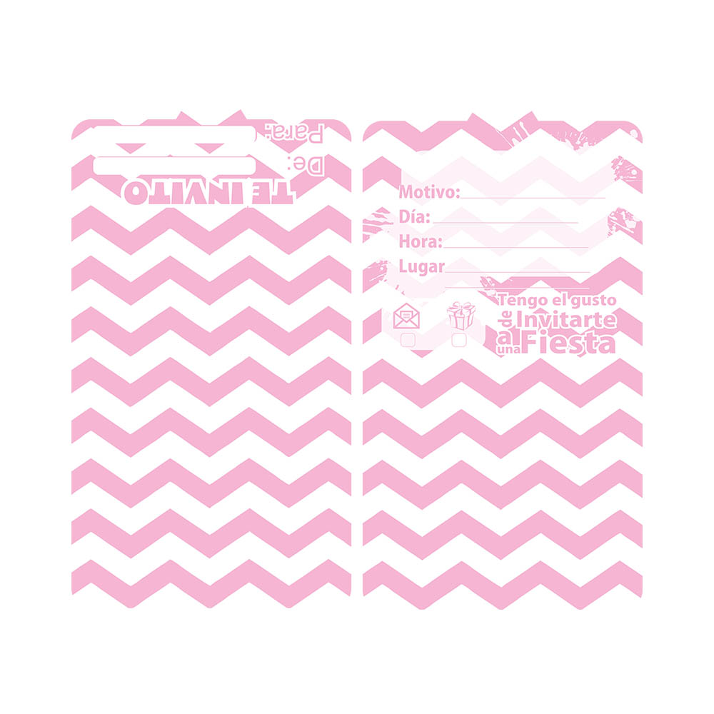 TARJETA TEMATICO X 12 CHEVRON ROSADO