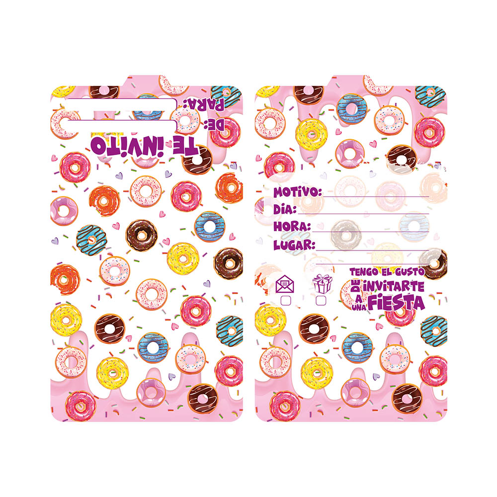 TARJETA TEMATICO X 12 DONAS 