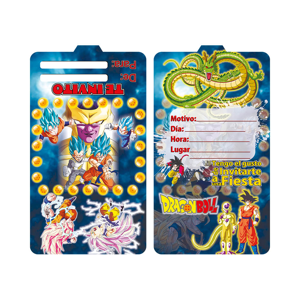 TARJETA INFANTIL X 12 DRAGON BALL 