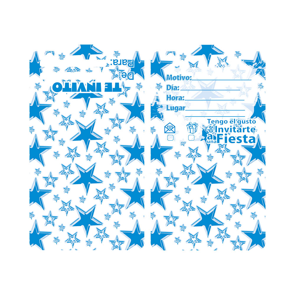 TARJETA TEMATICO X 12 F/B ESTRELLA AZUL CARIBE
