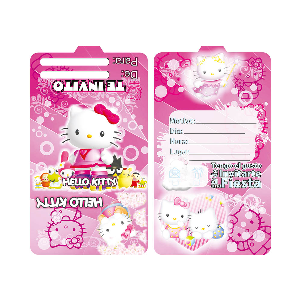 TARJETA INFANTIL X 12 KITTY 