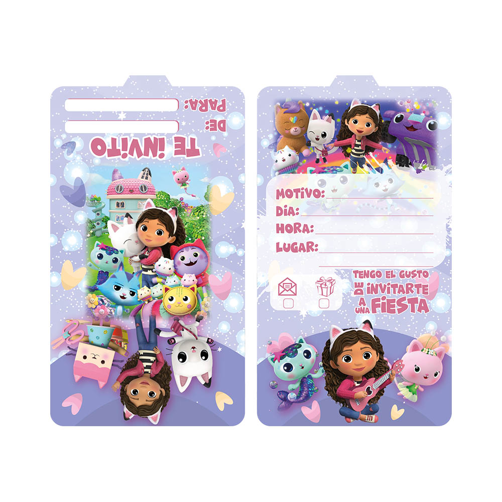 TARJETA INFANTIL X 12 LA CASA DE GABY 