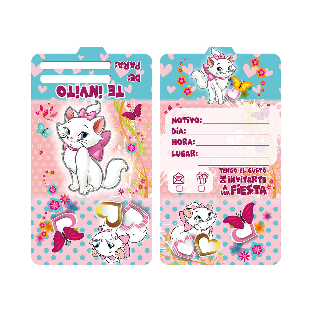 TARJETA INFANTIL X 12 LA GATA MARIE 
