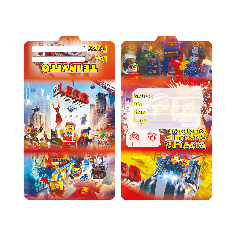 TARJETA INFANTIL X 12 LEGO 