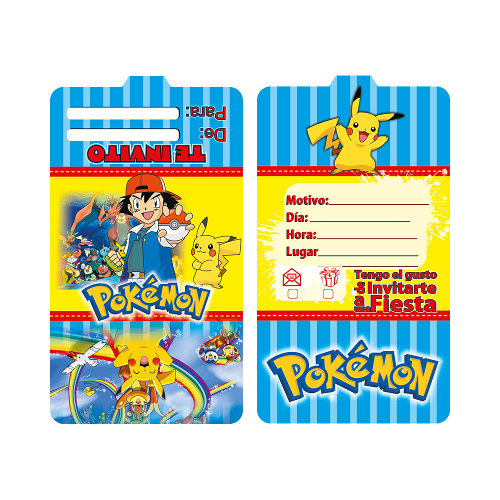 TARJETA INFANTIL X 12 POKEMON 