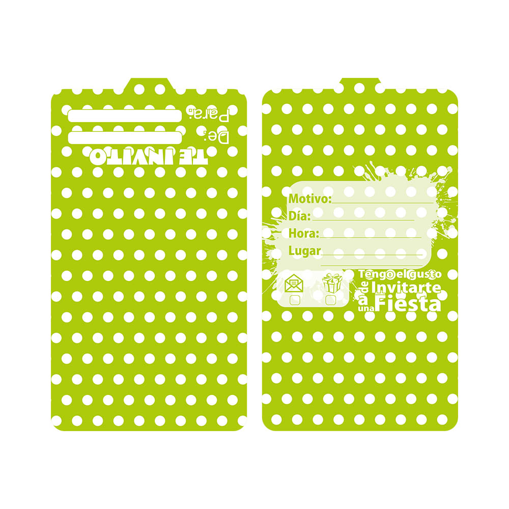 TARJETA TEMATICO X 12 POLKA VERDE