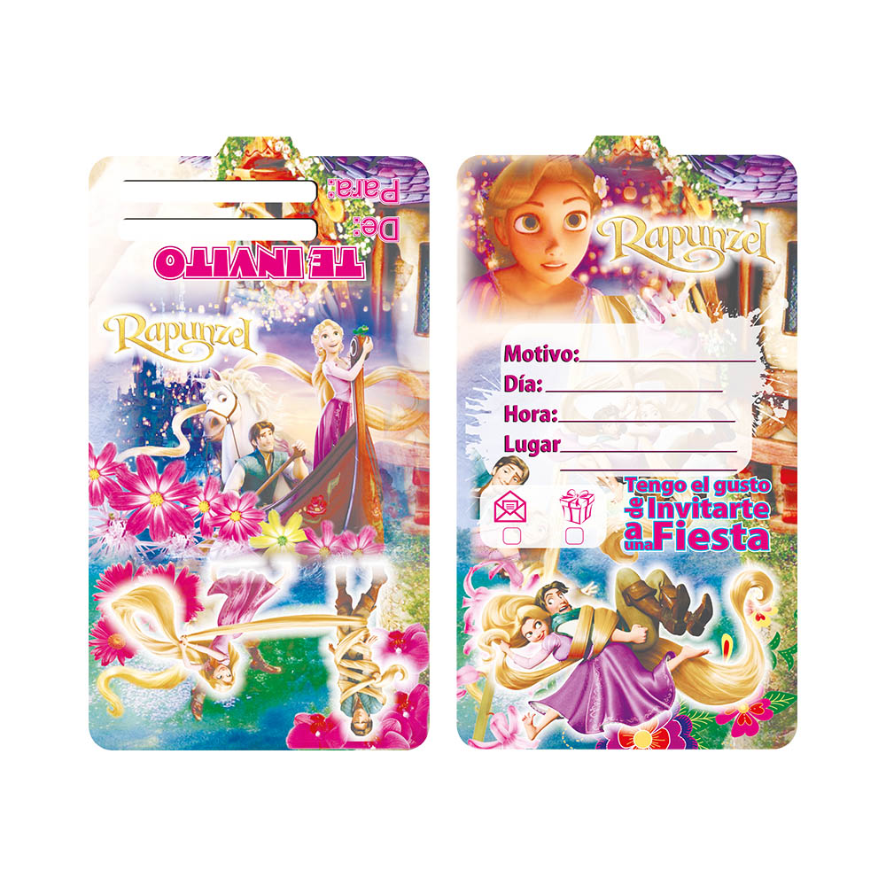 TARJETA INFANTIL X 12 RAPUNZEL 