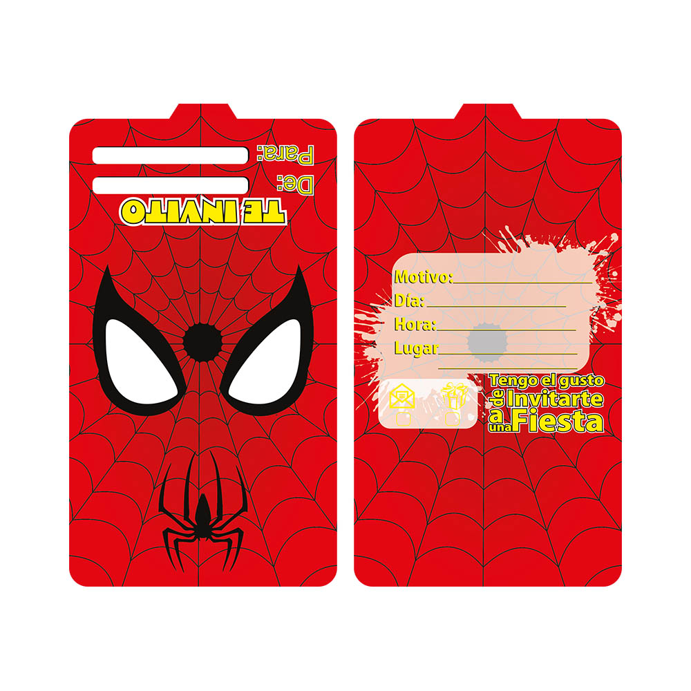 TARJETA TEMATICO X 12 SPIDERMAN ESCUDO 