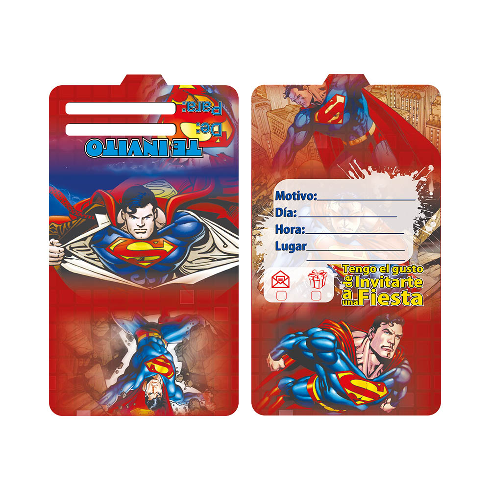 TARJETA INFANTIL X 12 SUPERMAN 