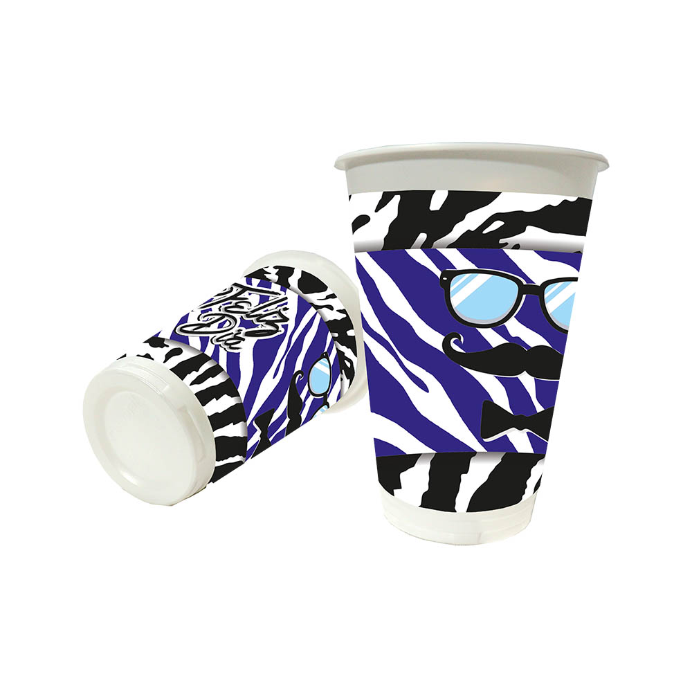 VASO TEMATICO X 12 ANIMAL PRINT AZUL