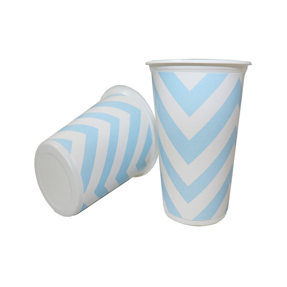 VASO TEMATICO X 12 CHEVRON AZUL CLARO