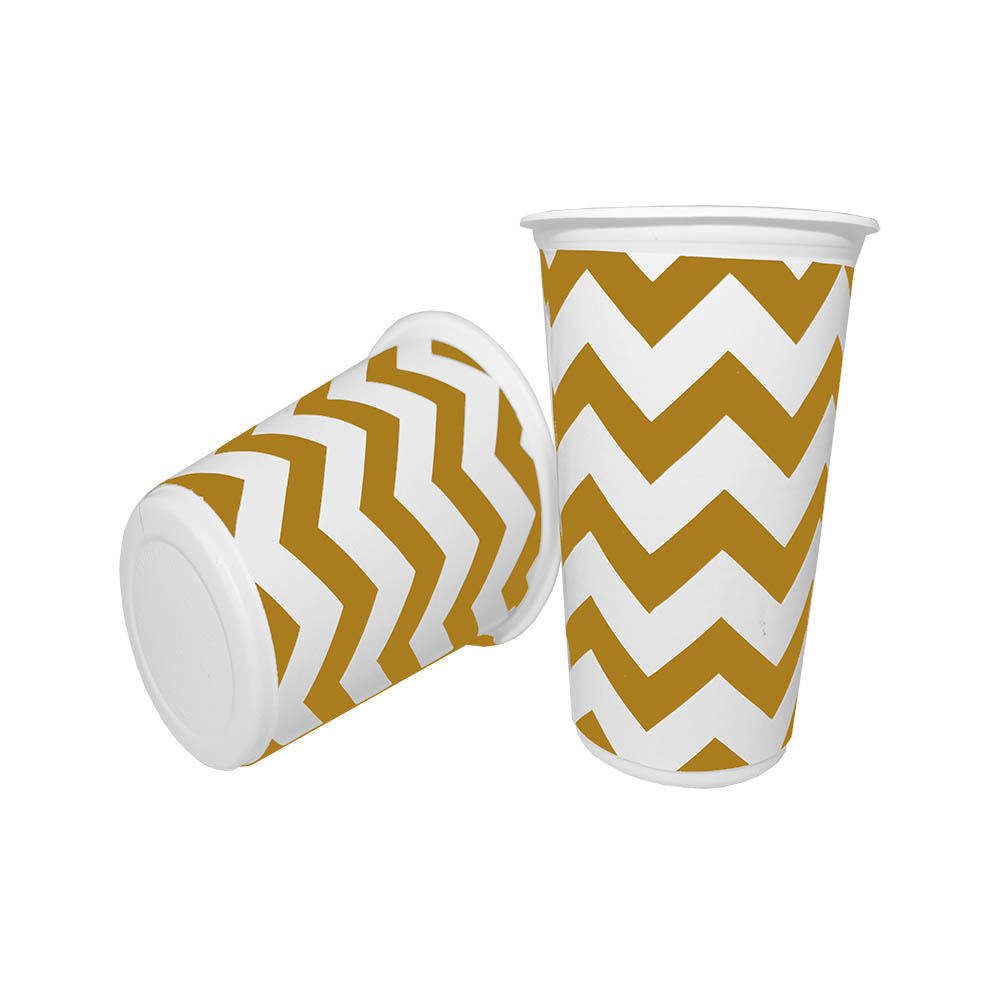 VASO TEMATICO X 12 CHEVRON DORADO