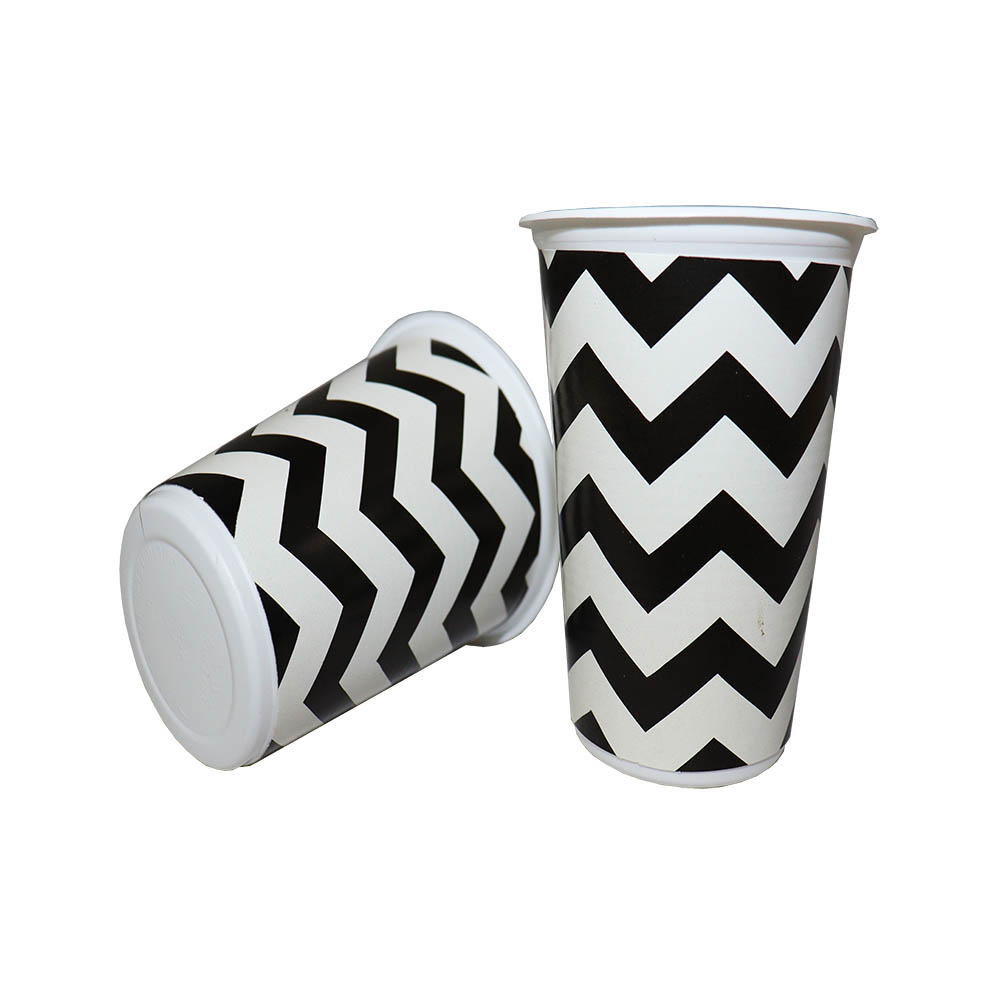 VASO TEMATICO X 12 CHEVRON NEGRO