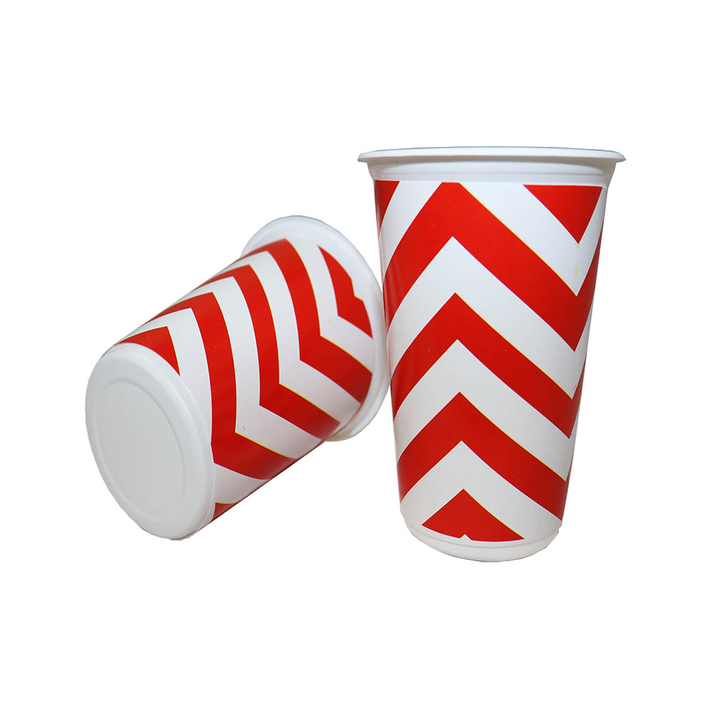 VASO TEMATICO X 12 CHEVRON ROJO