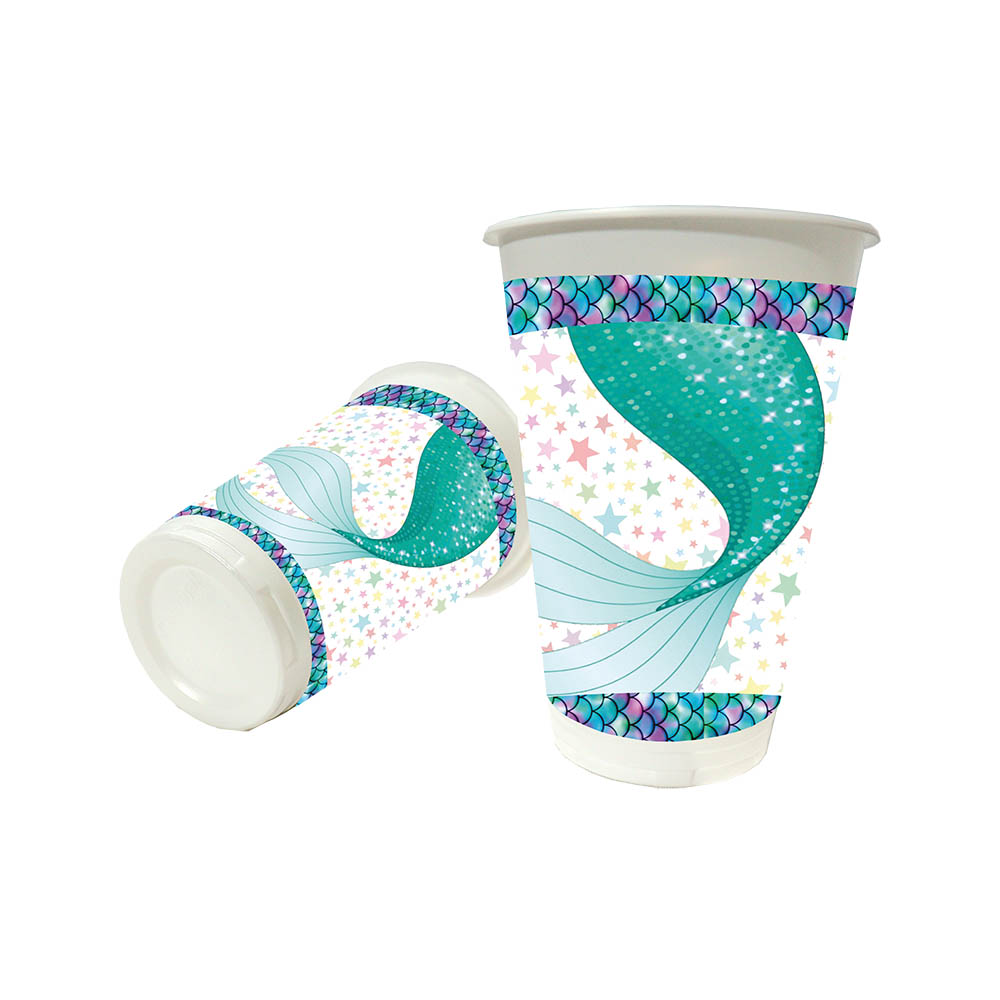 VASO TEMATICO X 12 COLA DE SIRENA 