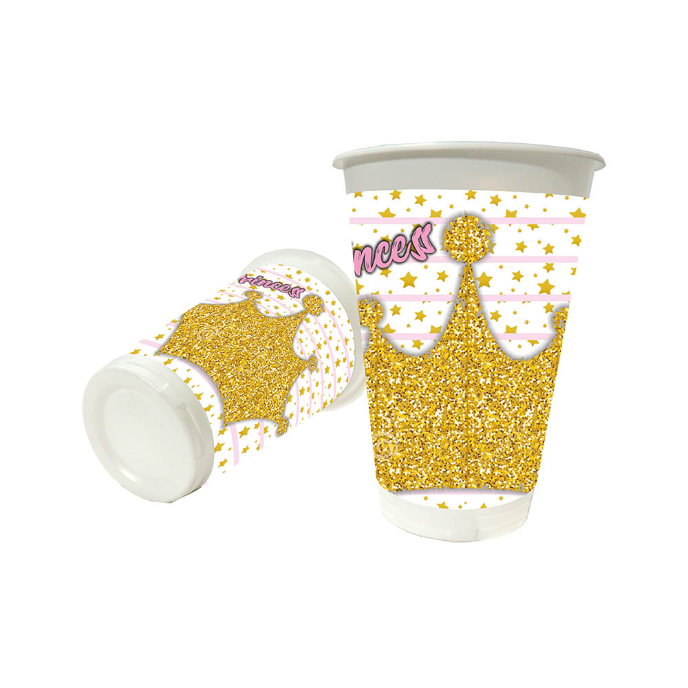 VASO TEMATICO X 12 CORONA DE PRINCESAS 