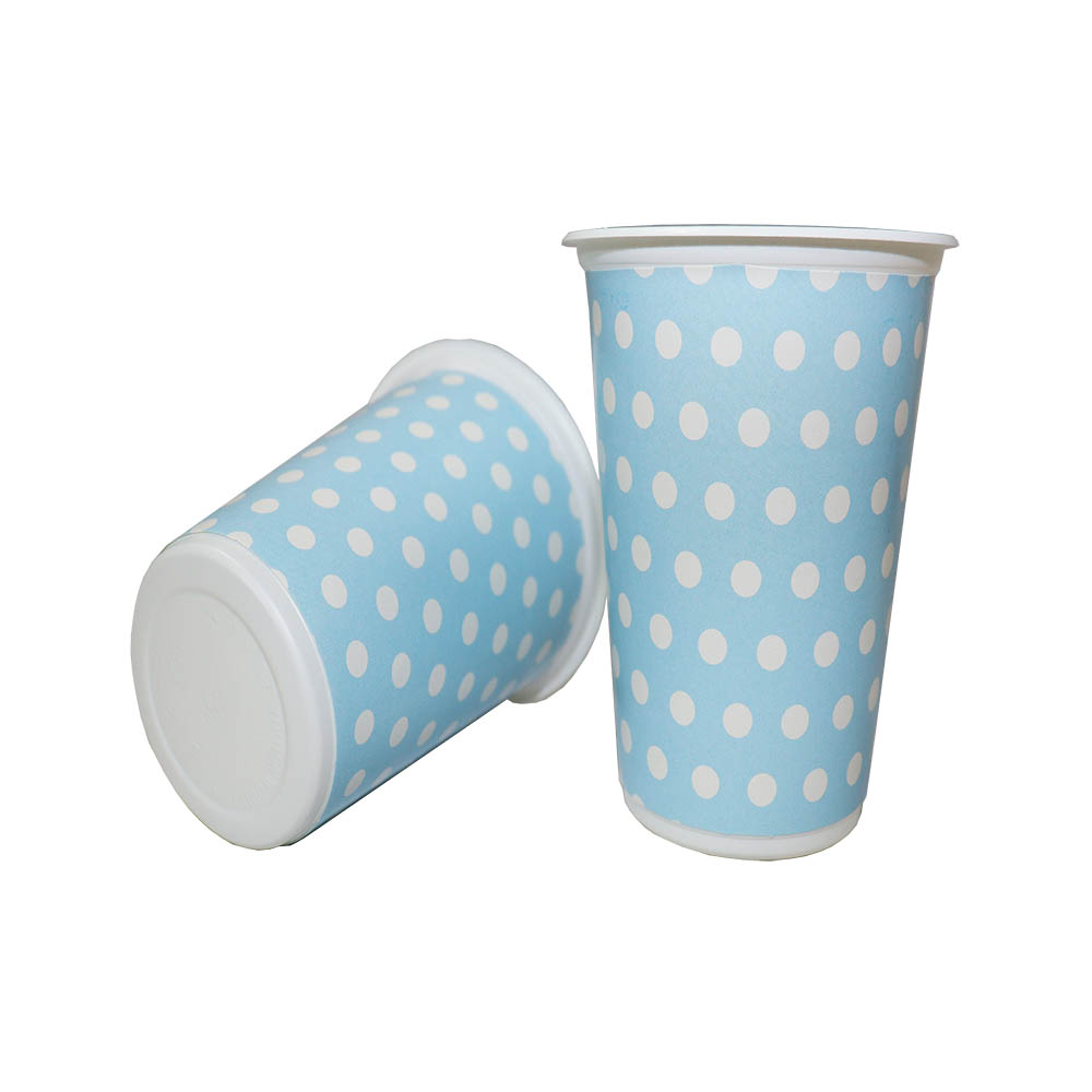 VASO TEMATICO X 12 POLKA AZUL CLARO