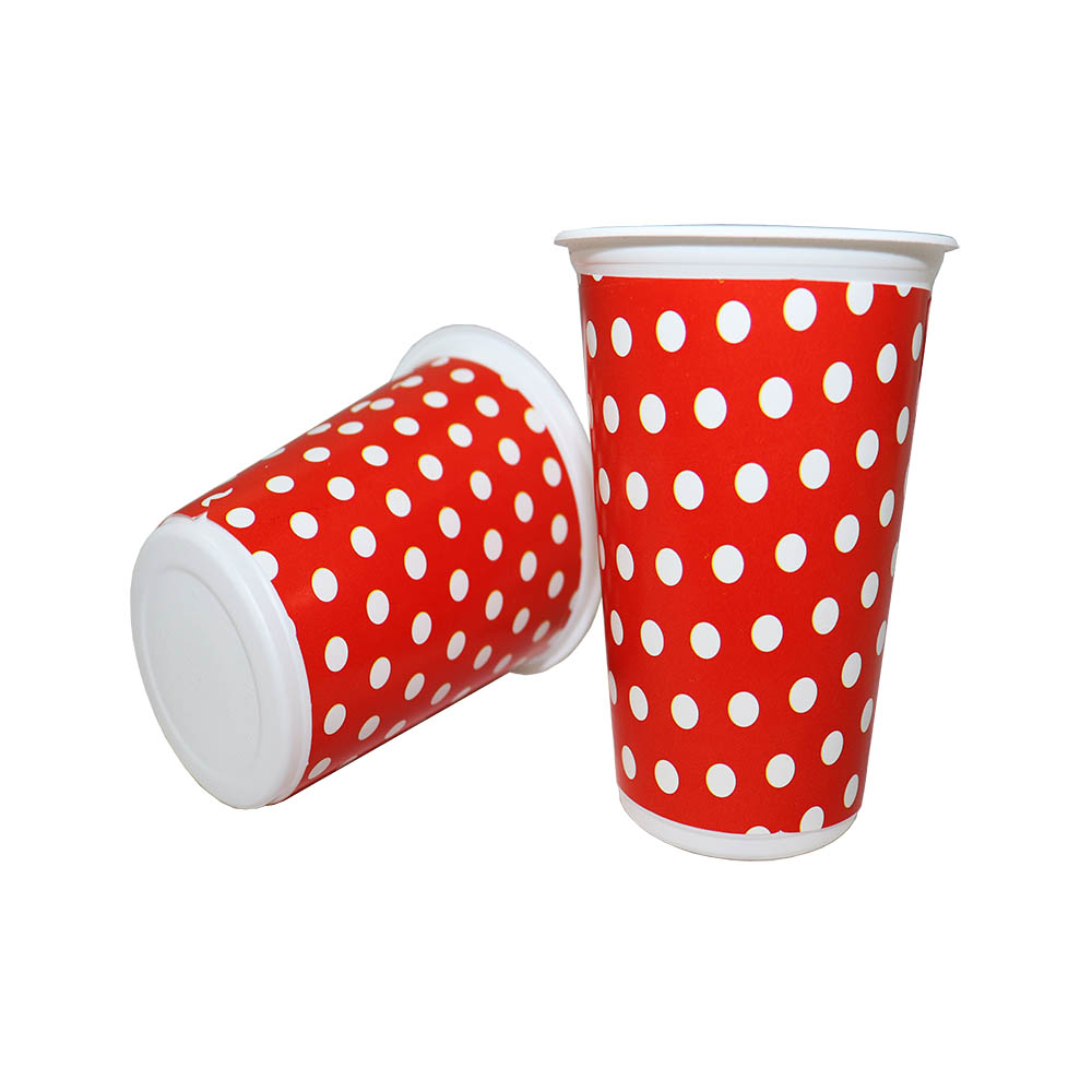 VASO TEMATICO X 12 POLKA ROJO