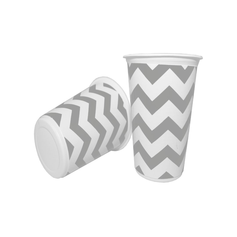 VASO TEMATICO X 12 CHEVRON PLATEADO