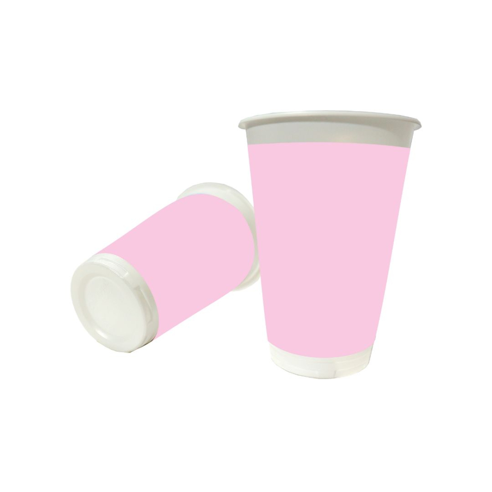 VASO TEMATICO X 12 UNICOLOR ROSADO