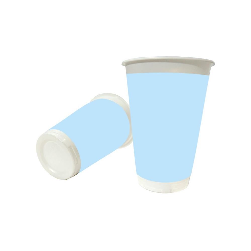 VASO TEMATICO X 12 UNICOLOR AZUL CLARO