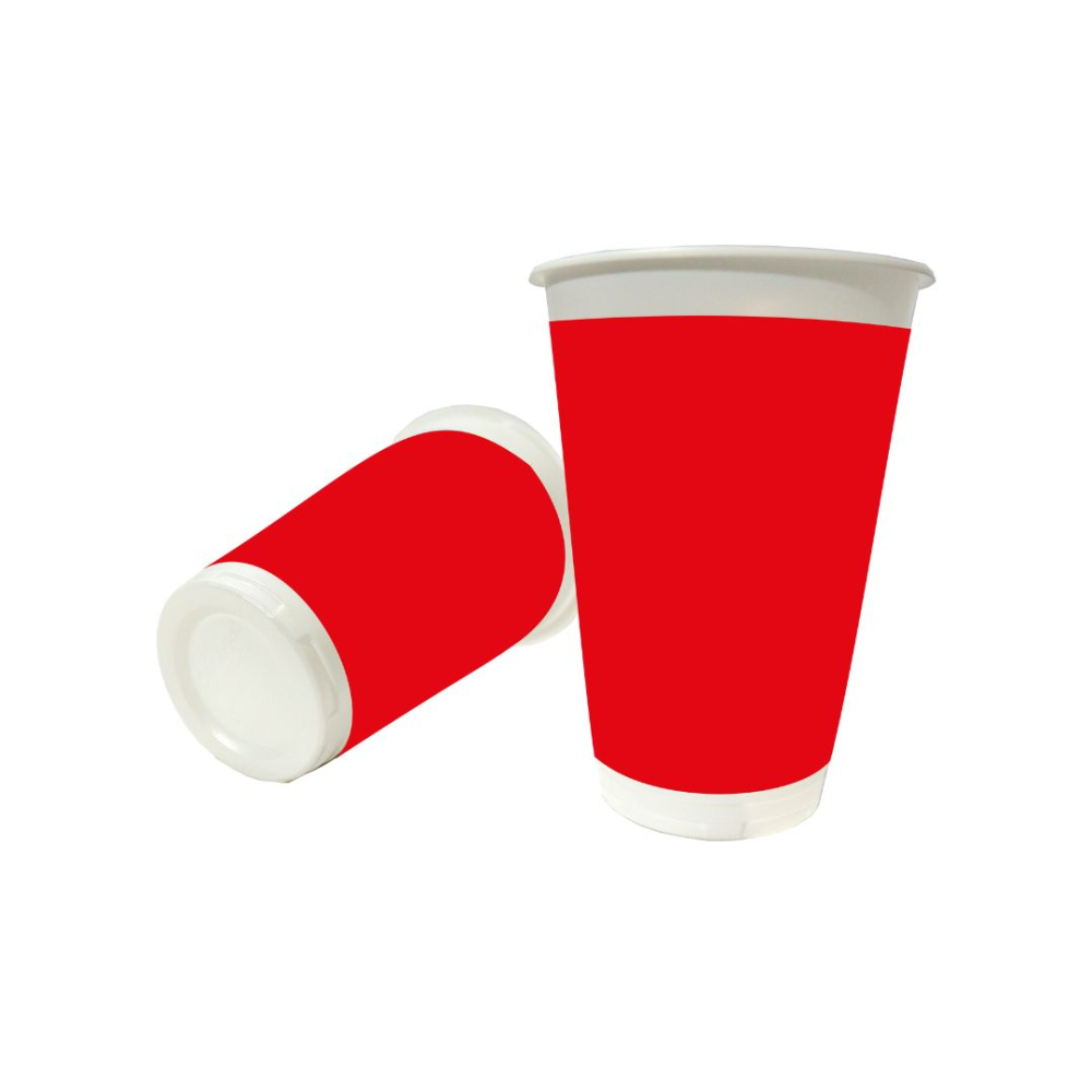 VASO TEMATICO X 12 UNICOLOR ROJO