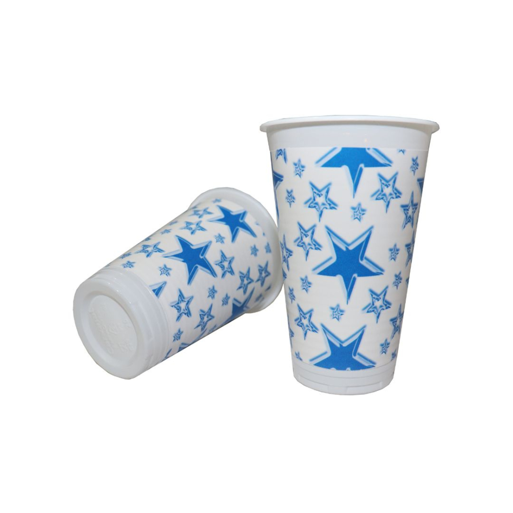 VASO TEMATICO X 12 F/B ESTRELLA AZUL CARIBE